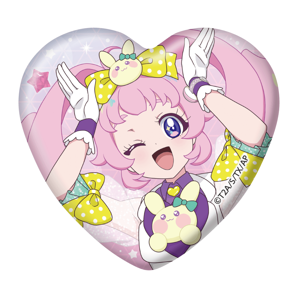 エスター ハート缶バッジ① ひみつのアイプリ】 ハート型缶バッジ(全8種) – animeshi