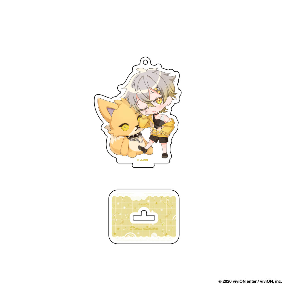 【クロケスタ】 アクリルスタンドキーホルダー（音葉五百助）（デフォルメイラスト）（パジャマとぬいぐるみ　Ｖｅｒ．）