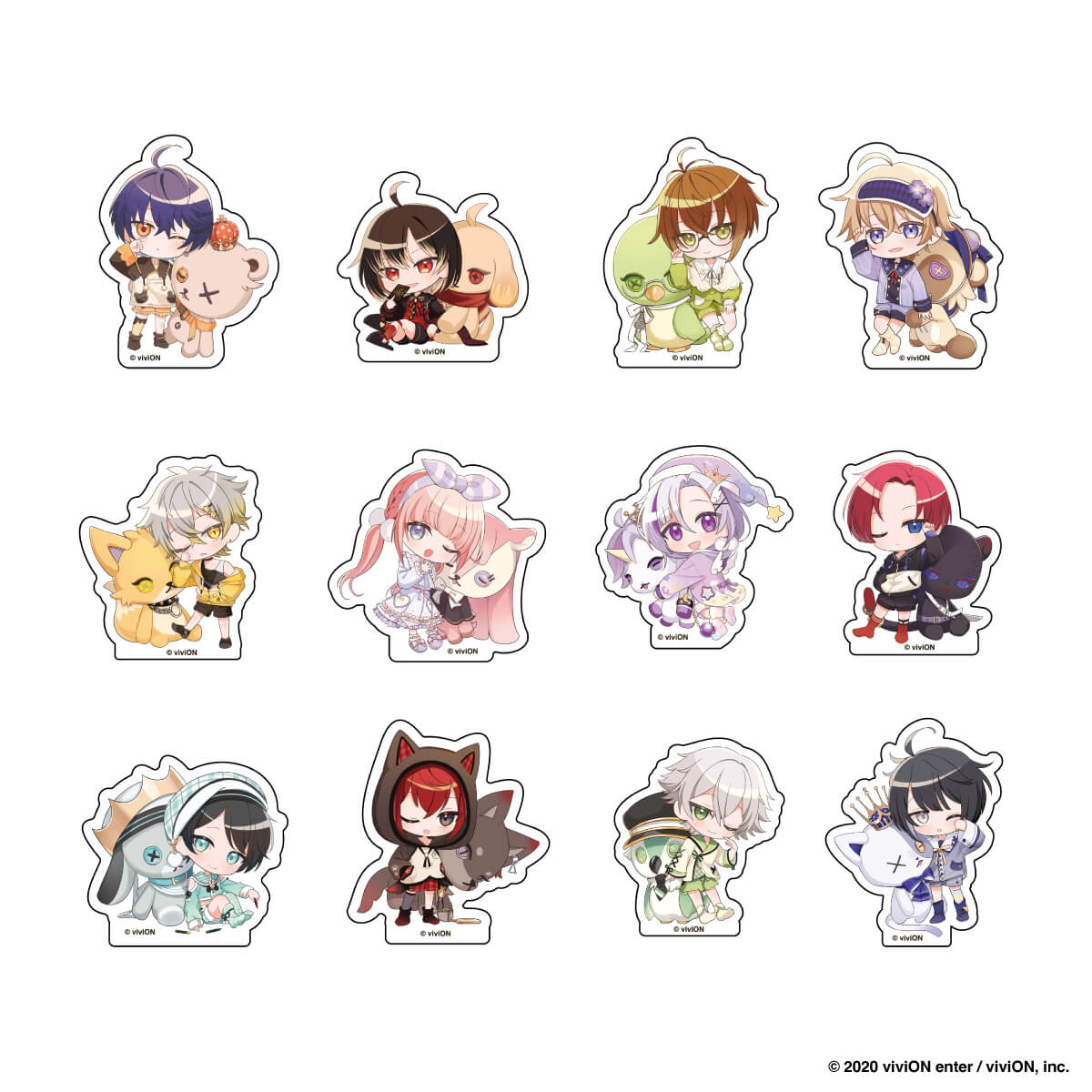 【クロケスタ】 ランダムダイカットステッカー（全１２種）（デフォルメイラスト）（パジャマとぬいぐるみ　Ｖｅｒ．）
