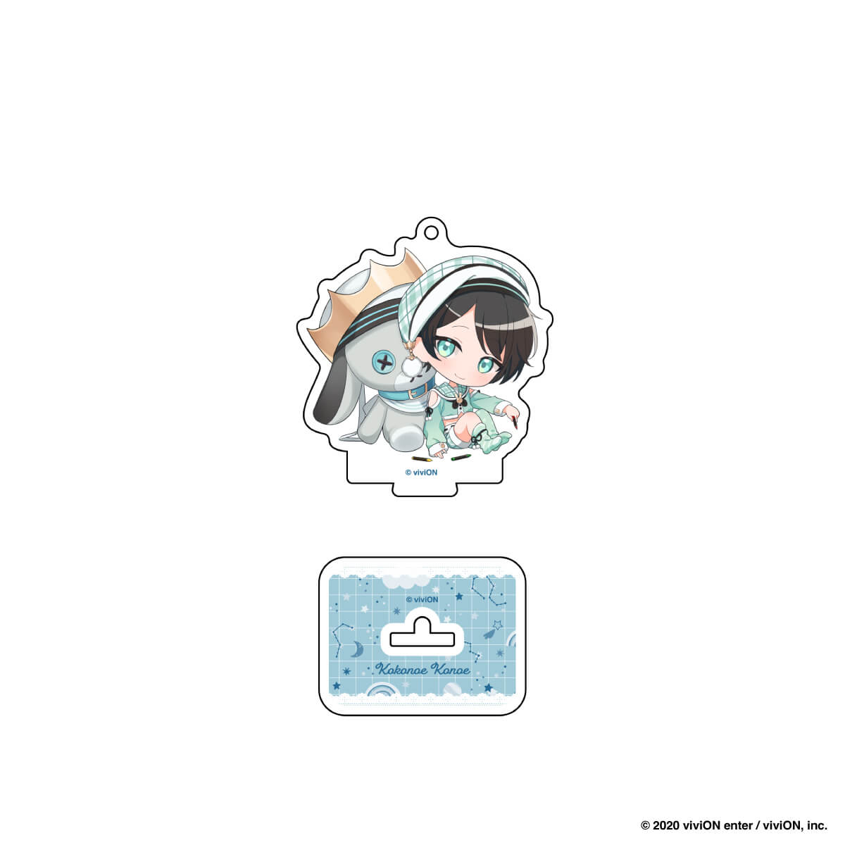 【クロケスタ】 アクリルスタンドキーホルダー（九重九日）（デフォルメイラスト）（パジャマとぬいぐるみ　Ｖｅｒ．）