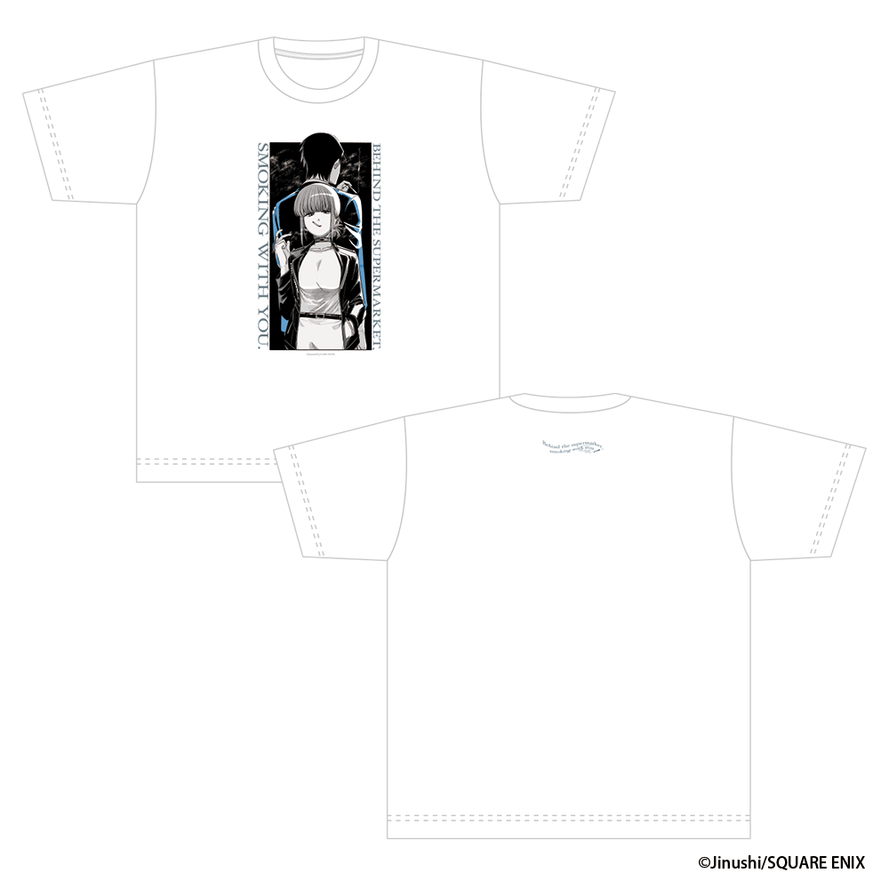 【スーパーの裏でヤニ吸うふたり】 BOXシルエットTee 白ver.