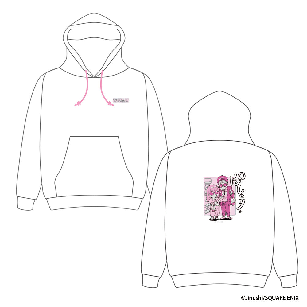 【スーパーの裏でヤニ吸うふたり】 ビッグシルエットフーディー 白ver.
