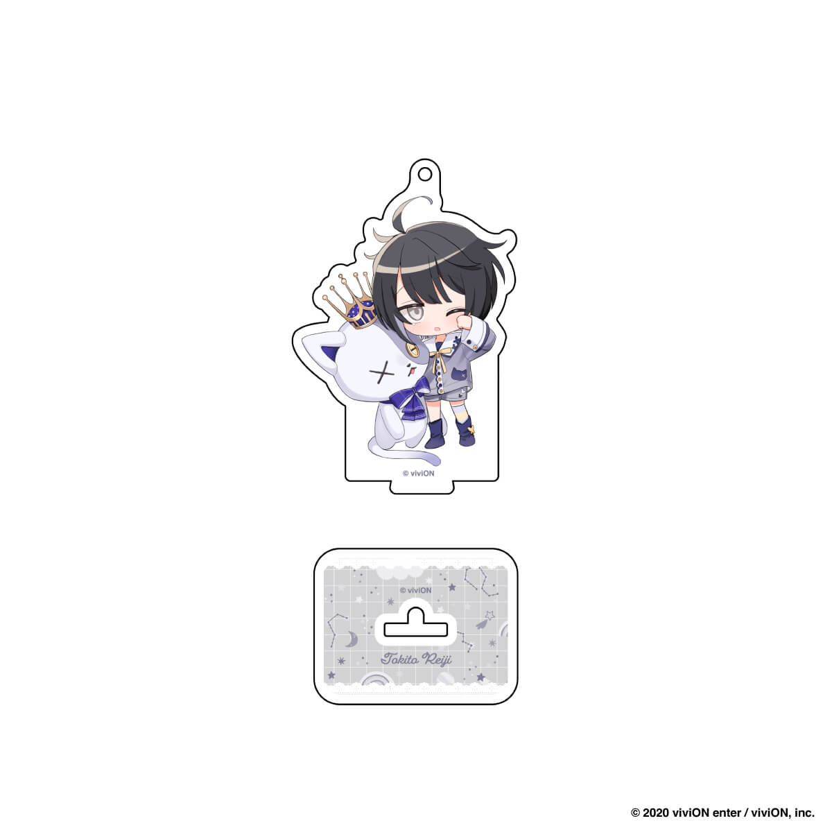 【クロケスタ】 アクリルスタンドキーホルダー（朱鷺燈零士）（デフォルメイラスト）（パジャマとぬいぐるみ　Ｖｅｒ．）