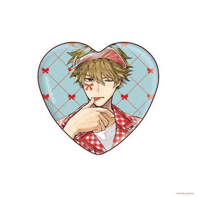 【『命懸けダミーロマンス』マリオンクレープコラボグッズ】ランダムハート型缶バッジ（全5種）