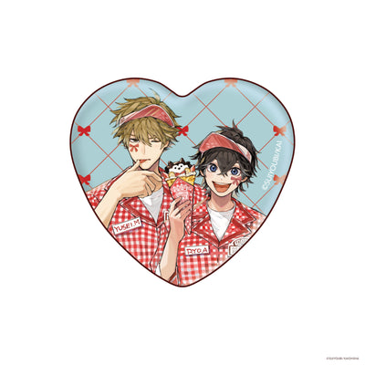 【『命懸けダミーロマンス』マリオンクレープコラボグッズ】ランダムハート型缶バッジ（全5種）