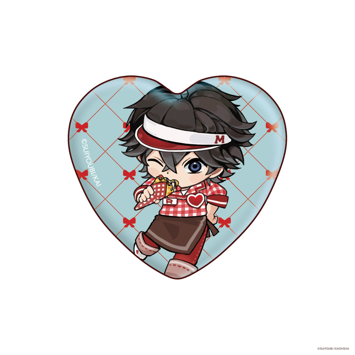 【『命懸けダミーロマンス』マリオンクレープコラボグッズ】ランダムハート型缶バッジ（全5種）