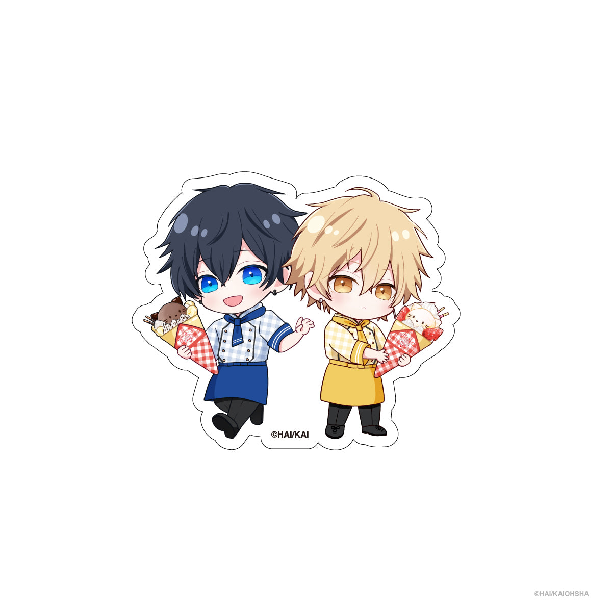 【長谷川先輩と橘くん】ペアステッカー（描き下ろしデフォルメイラスト）