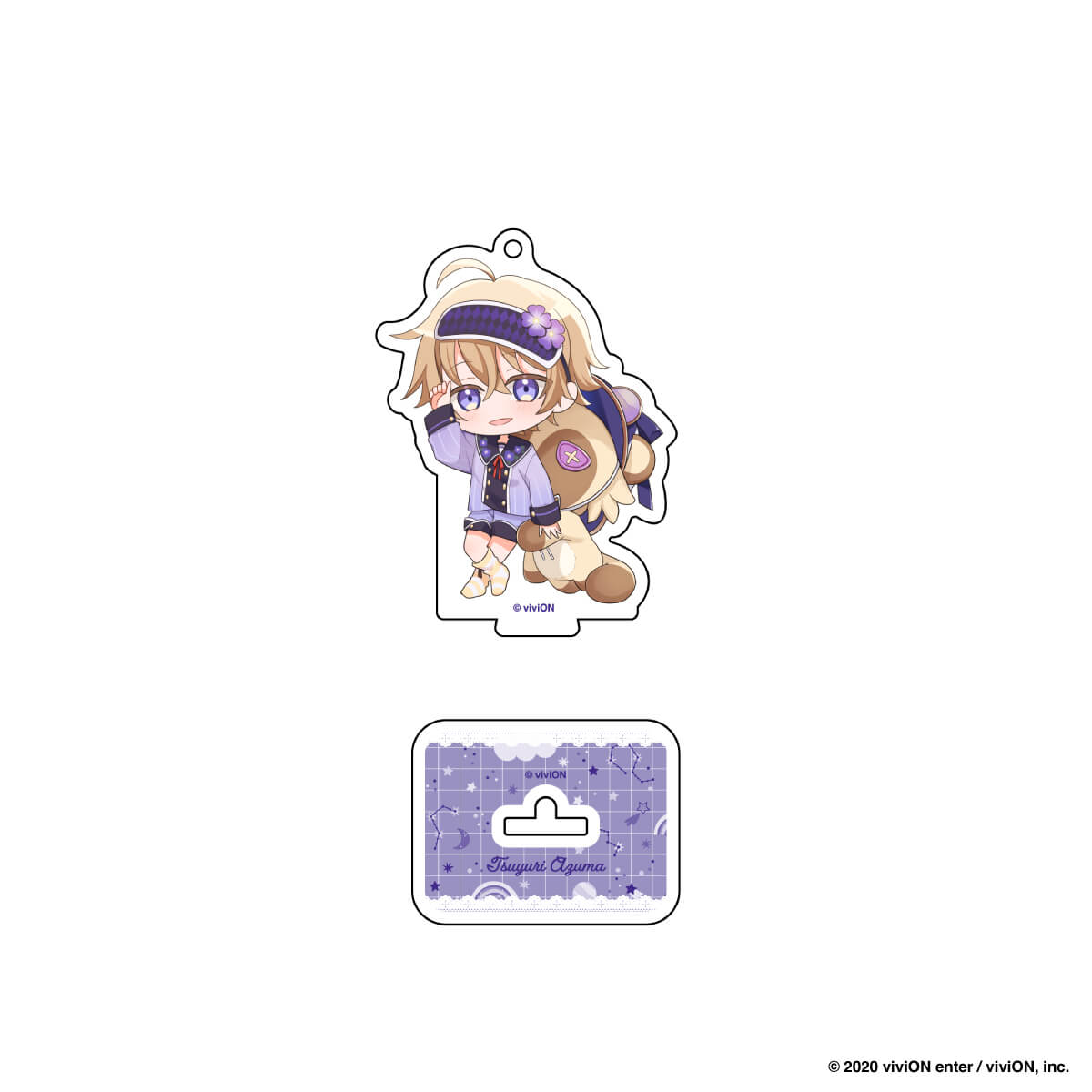 【クロケスタ】 アクリルスタンドキーホルダー（栗花落四麻）（デフォルメイラスト）（パジャマとぬいぐるみ　Ｖｅｒ．）