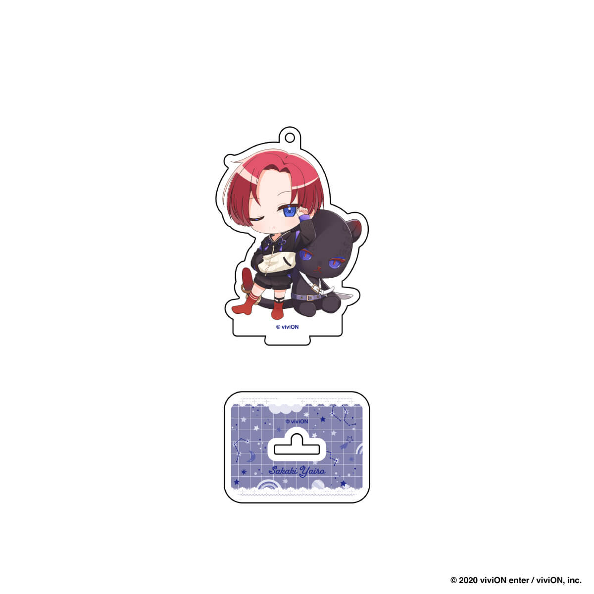 【クロケスタ】 アクリルスタンドキーホルダー（榊八色）（デフォルメイラスト）（パジャマとぬいぐるみ　Ｖｅｒ．）