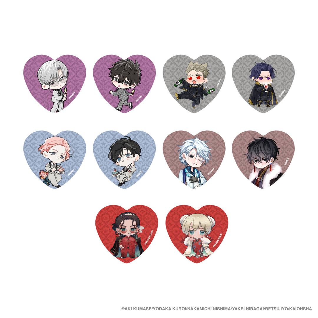 ＆.Emo】 ランダムハート型缶バッジ（全10種）（デフォルメ