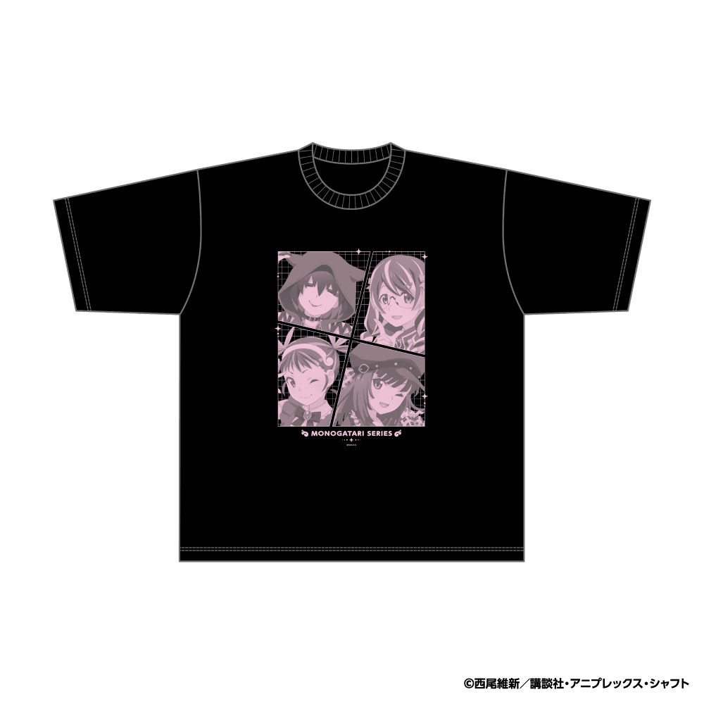 物語〉シリーズ ビッグシルエットTシャツ（黒） – animeshi