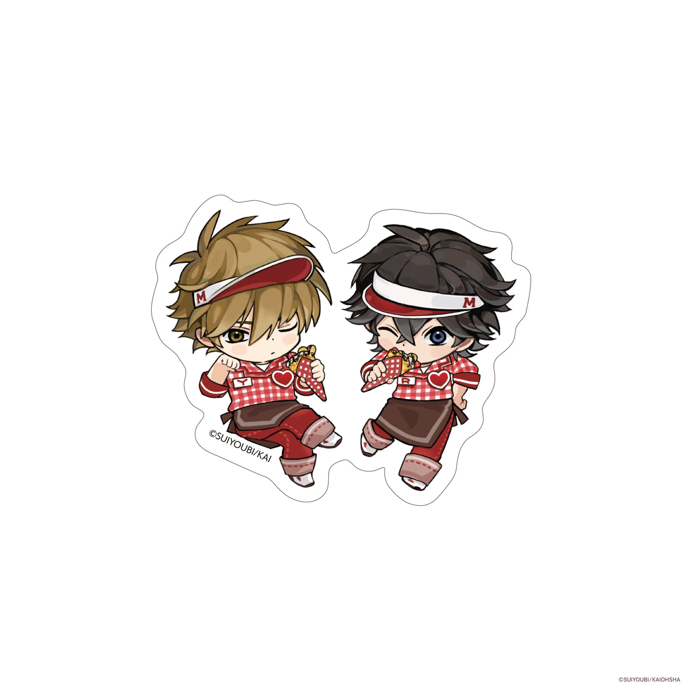 【『命懸けダミーロマンス』マリオンクレープコラボグッズ】ペアステッカー（描き下ろしSDイラスト）（全1種）